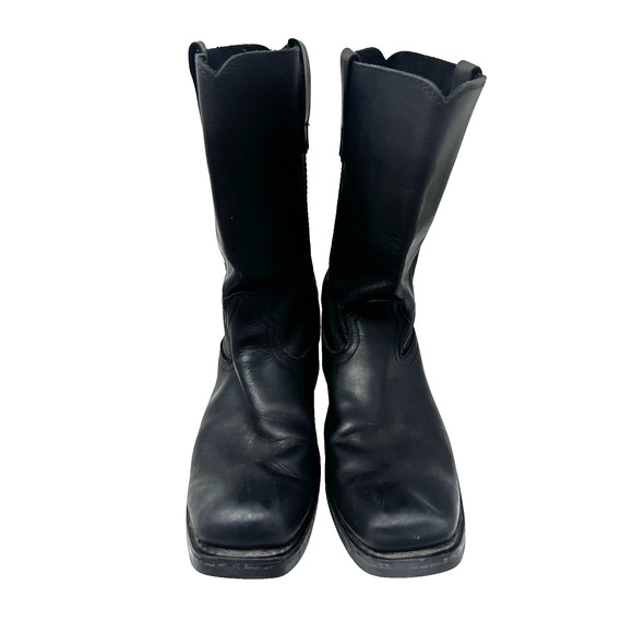 Durango Black Leather Pull-On Western Boots